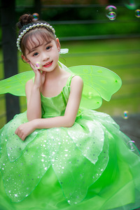 MS Green Tinkerbell Costume for Girls <b>Toddler</b> Princess Performance <b>Dresses</b> Halloween Party Gifts Fairy Tulle <b>Dress</b> <b>up</b> - Product Image 5