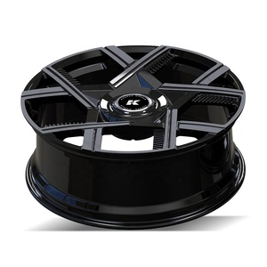 Jantes en alliage d'aluminium forgé 6061-<span class=keywords><strong>T6</strong></span> Deep Dish 23x8.5 23x9.5 5x112 Noir brillant avec face usinée pour Rolls Royce Cullinan - Product Image 3
