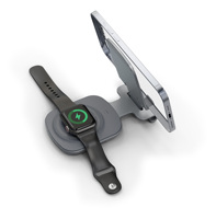 2-in-1 Kabelloses Ladegerät Handyhalterung 15W Duales Kabelloses Magnetisches Ständer Faltbares Reiseladegerät aus Aluminiumlegierung Kopfhörer-Zertifiziert
