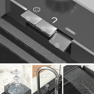 Nano Handgefertigte Einzel-Spüle mit LED-Digitalanzeige Multifunktionale Wasserfall-Küchenspüle mit Automatischer Tassenspülung - Product Image 6