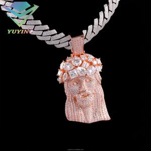 Collar con Colgante de Jesús con Incrustaciones de Moissanita, Chapado en Oro Rosa, Plata de Ley 925, Personalizable - Product Image 5