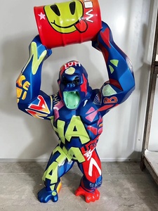 2024 Animate <strong>King</strong> <strong>Kong</strong> Apes Sculpture <strong>Life</strong> <strong>Size</strong> Props Chimpanzee Gorilla Resin Statues for Art Decor - Product Image 3
