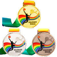 Médaille de sport personnalisée avec logo gravé, plaquée or, argent ou cuivre, pour compétition de basketball