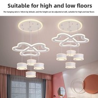 Lustre de restaurant LED moderne nordique 2027, 110W, 3 CCT, 220V, ambiance romantique, hauteur réglable, pour la décoration intérieure