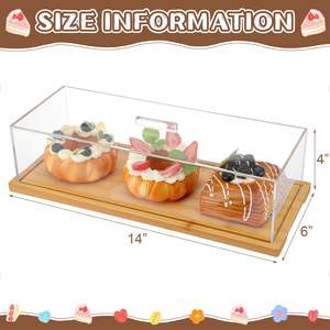 1 Confezione di Alzatina per Torte Ecologica Fai-<span class=keywords><strong>da</strong></span>-Te in Bambù e Acrilico con Coperchio, Vassoio Espositore per <span class=keywords><strong>Biscotti</strong></span>/Dessert 15x6,5 Pollici - Product Image 5