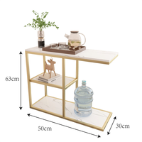 Table d'appoint de canapé moderne en acier inoxydable et marbre doré, nouveau Design, étagère à trois couches pour la Table centrale du canapé du salon