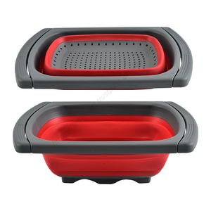 Panier de drainage pliable en plastique ZGQ14 pour cuisine, passoire télescopique pour fruits et légumes, vente en gros - Product Image 1