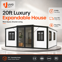 Maison extensible de luxe UVO 20FT : Maison en kit à montage rapide en 15 minutes |   Maison pliable certifiée CE, IBC et AS/NZS