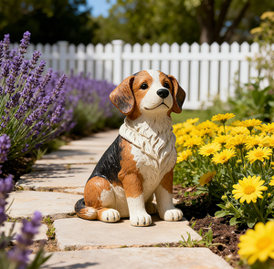 Statue de chien mignon personnalisée en Offre Spéciale, résine peinte <span class=keywords><strong>à</strong></span> la main, décor de jardin extérieur pour patio ou pelouse, sculpture animale réaliste - Product Image 6