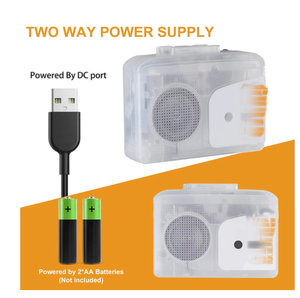 เครื่องเล่นเทปคาสเซ็ตแบบโปร่งใสพร้อมลำโพงในตัว ตัวแปลง USB 2.0 MP3/WAV ระบบจ่ายไฟคู่ - Product Image 3