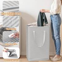 Panier à linge sale autoportant pliable en gros, rectangulaire à rayures, boîtes de rangement pour jouets pliables, panier à linge lavable