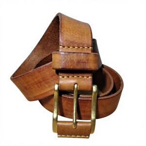 Ceintures en cuir de vachette couleur marron, style vintage, boucle à ardillon en acier, longueur personnalisée, OEM ODM, écologiques, durables, imperméables, très résistantes - Product Image 4