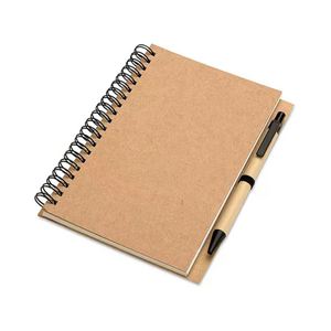 Hot Sale Cheap Promotional Practical Custom Notebook Kraft Paper Cover Metal Spiral Journal <b>Note</b> <b>Book</b> With Pen - Product Image 4