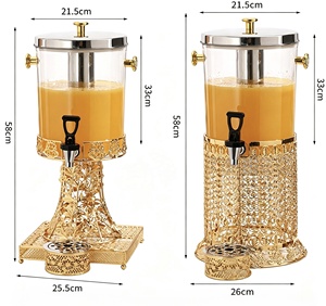 Distributeur de jus, café, lait, bière et autres boissons de luxe en acier inoxydable doré 8L/16L avec robinet pour hôtel, restauration, mariage, fête - Product Image 6