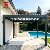 Pergola en aluminium 4x5m 4x6m personnalisable avec drainage automatique, pare-vent, lames électriques, écologique, facile à installer, auvent