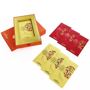 Sobres Rojos de Lujo Vintage para Regalo, Papel Perlado con Tacto de Perla, Paquetes Rojos con Diseño Floral - Product Image 2