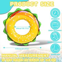 Aufblasbarer Hamburger-Schwimmring für Erwachsene & Kinder, verdicktes, umweltfreundliches PVC, auslaufsicherer Pool-Schwimmreifen