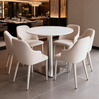 Tables à manger en marbre pour hôtels commerciaux, cafés, tables carrées/petites modernes et minimalistes, durables, faciles à nettoyer, pour les réunions