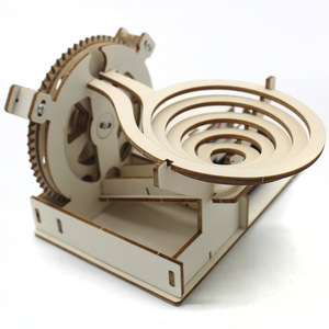 Kit de modelo de pista de bolas con engranajes de madera, experimento de ciencia y física, juguete educativo para niños de 7 a 9 años, ensamblaje manual - Product Image 1