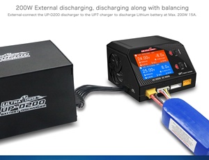 2 Anschlüsse Ultra Power UP7 AC200W DC400W 2 * 10A 1-6S LiPo LiHV-Ladegerät für RC-Drohne - Product Image 5
