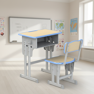 Conjunto de Silla y Escritorio para Estudiantes Sunfield, Moderno, Ajustable, de Madera y Acero, Muebles Escolares Duraderos para Aula y Hogar, Suministro al por Mayor - Product Image 4