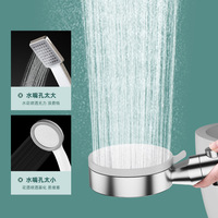 Pommeau de douche complet pressurisé avec jet pluie, design moderne et épuré, forme ronde pour salle de bain