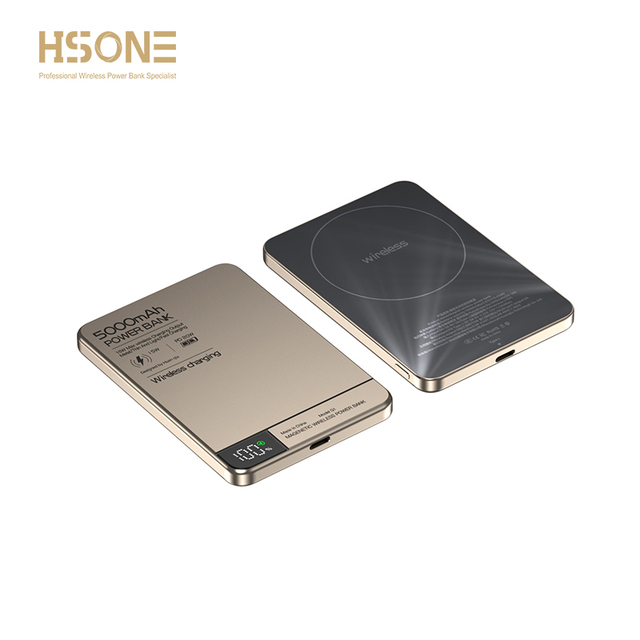 Magnetic Qi2 Wireless 9mm 5000mAh Powerbank with 15W Fast Charging, Light Display Portable Power Bank  L Q1Q2