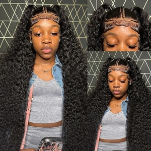 Mật độ 200% 4x4 13x4 kinky xoăn ren phía trước tóc giả xoăn ren phía trước tóc giả trong suốt Jerry xoăn ren phía trước tóc giả tóc con người - Product Image 3