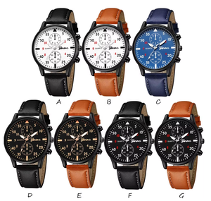 Tendances Produits 2025 Nouveautés Mode Rond PU Bracelet En Cuir D'affaires Montres De Luxe Montres À Quartz pour Hommes Livraison Gratuite - Product Image 1