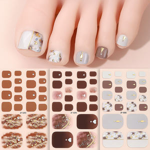 Lujoso 5D en relieve diamante Toenail Wraps pegatina impermeable brillante fino 3D corazón Primavera Verano diario Toe Nail Art francés a granel - Product Image 5