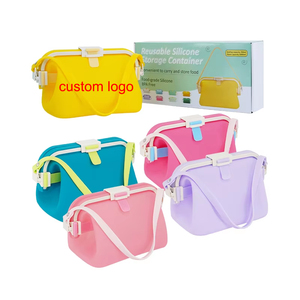 Bolsas de comida de silicona resistentes al agua de 750ml, Envío Gratis, bolsas de silicona reutilizables transparentes - Product Image 3