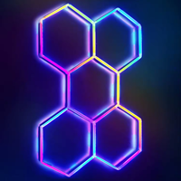 Lampe de garage LED hexagonale RGB de haute qualité, système de grille décorative modulaire suspendu pour garage, salle de sport et détaillage automobile