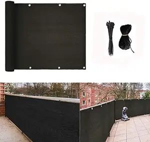 שחור מרפסת פרטיות מסך מרפסת מגן עבור מרפסת סיפון חיצוני בחצר האחורית פטיו Balconys