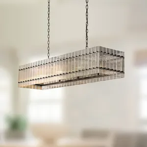 Moderno stile industriale rivetto pezzo di cristallo lampadario apparecchio di illuminazione per soggiorno cucina isola sala da pranzo hall