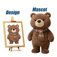 Costume de renard jaune gonflable amusant et mignon en peluche, avec un matériau durable, respirant et confortable, costume de poupée personnalisé