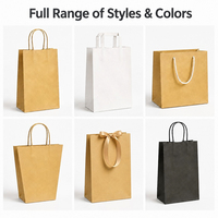 Bolsas de Papel Kraft Blancas Ecológicas con Asas Resistentes para Compras en Boutiques y Uso Minorista, Suministro de Fábrica al por Mayor Duradero