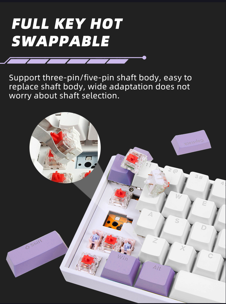 Keywin ZK68 65% Mini Mechanical RGB Gaming Keyboard
