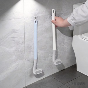 Silicone <b>Toilet</b> <b>Brush</b> Flexible <b>Flat</b> Head Ergonomic Design For Household Cleaning No Dead Angles - Product Image 1