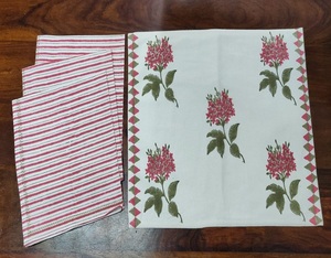 Hand <b>Block</b> <b>Printed</b> Cotton Placemats. Size 13x18 Inch Lined with Cotton Voile with Azo-Free Colors Can Be Customised - Product Image 1