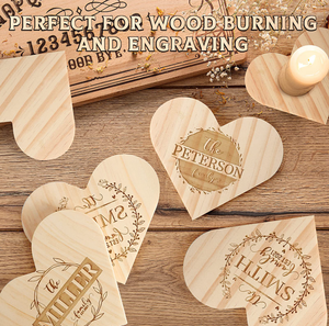 Posavasos de Madera en Forma de Corazón, Piezas de Madera sin Acabado para Pintar, Quemar y Grabar - Product Image 4
