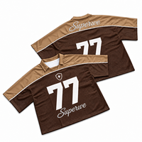 T-shirts de football américain rétro personnalisés rouge marine bicolore avec passepoil blanc, sublimation, strass, coupe ample et courte