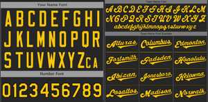 カスタム ブラック イエロー クラシックスタイル 本格野球ジャージー - Product Image 3