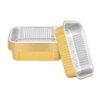 Barquette alimentaire rectangulaire en aluminium C750 de 750 ml à parois lisses, réutilisable, hermétique et jetable
