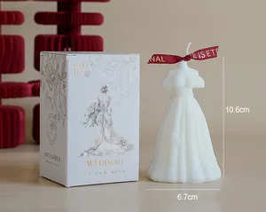 Bougies parfumées romantiques faites à la main esthétiques décoration de la maison huile essentielle parfum robe de princesse robe de mariée bougie parfumée