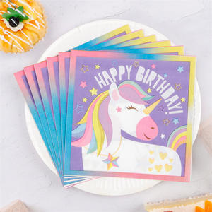 Vente en gros pour <span class=keywords><strong>Amazon</strong></span> Offre Spéciale de <span class=keywords><strong>serviettes</strong></span> jetables imprimées licorne pour les fêtes d'anniversaire de Noël - Product Image 3