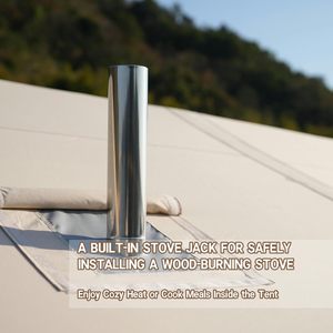 เต็นท์เป่าลมสำหรับบ้านแคมป์ปิ้งเต็นท์กลางแจ้งผ้าอ๊อกซ์ฟอร์ดสีเขียว17.2หรูหราสีเบจ - Product Image 6