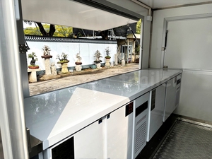 Conteneur modulaire mobile 3m (9ft) de forme carrée, rouge et noir, transformable en camion de café, remorque alimentaire, kiosque ou conteneur, avec réfrigérateur, Prix - Product Image 3