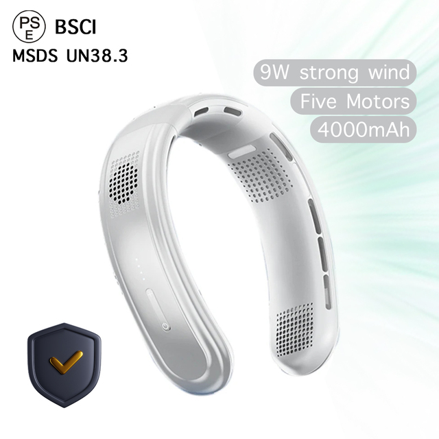 4000mAh Portable Hanging Neck Fan Mini Electric Wireless Fan USB Rechargeable Bladeless Air Conditioning Cooler Sports Fan