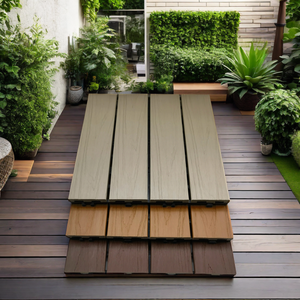 Dalles de terrasse WPC modernes pour extérieur, 3D, à emboîtement, imperméables, ignifuges, antiseptiques, DIY, garantie 5 ans, Ruixing RX-045, épaisseur 20 mm - Product Image 2
