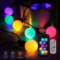 Guirnalda de Luces LED para Exteriores, Iluminación para Patio con Bombillas S14 Reemplazables, para Decoración de Restaurantes, Jardines y Proyectos